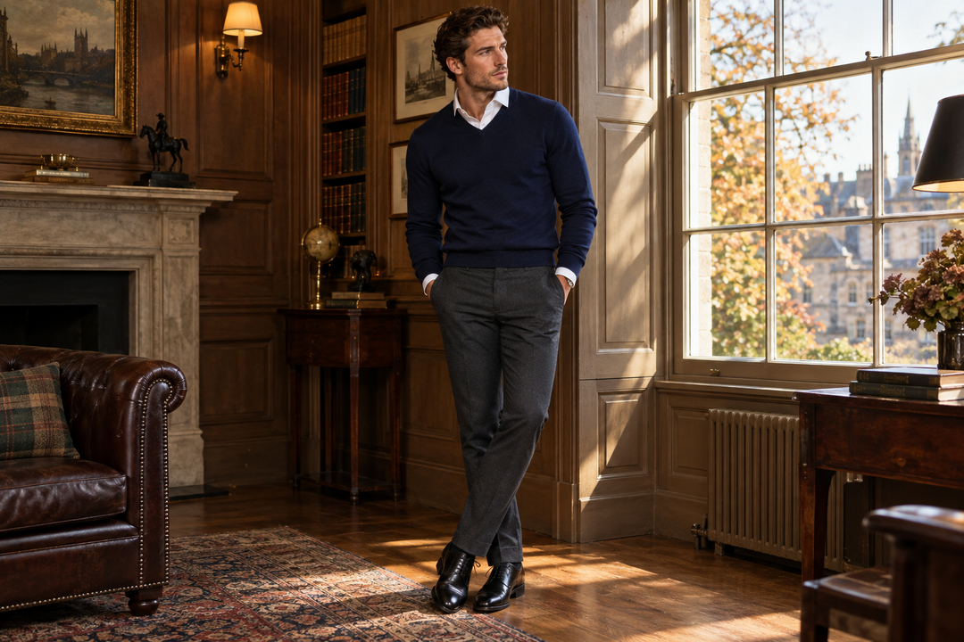 How to Wear a Shirt Under a V-Neck Jumper