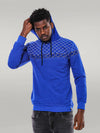 Indigo Blue Slim Fit Hooded Patterned Sweatshirt | Wessi