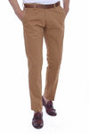 Tan Slim Fit Patterned Five-Pocket Cotton Trousers – Wessi