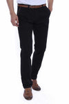Black Slim Fit Patterned Five-Pocket Cotton Trousers – Wessi