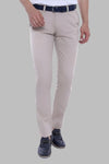 Beige Slim Fit Patterned Five-Pocket Cotton Trousers – Wessi