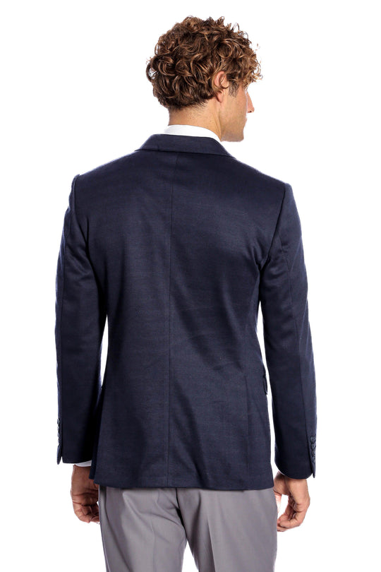 Men’s Midnight Navy Blue Plain Slim Fit Peak Lapel Sport Blazer