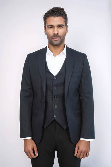 Men’s Midnight Navy Slim Fit 2-Piece Blazer & Waistcoat Set