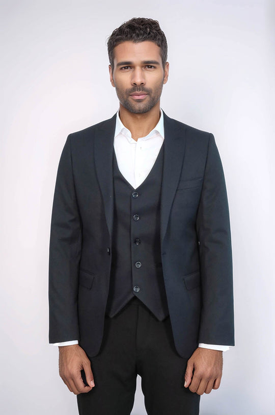 Men’s Midnight Navy Slim Fit 2-Piece Blazer & Waistcoat Set