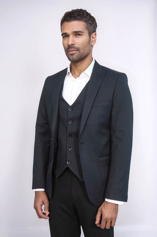 Men’s Midnight Navy Slim Fit 2-Piece Blazer & Waistcoat Set