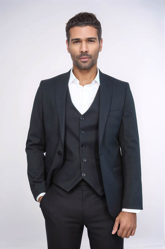 Men’s Midnight Navy Slim Fit 2-Piece Blazer & Waistcoat Set