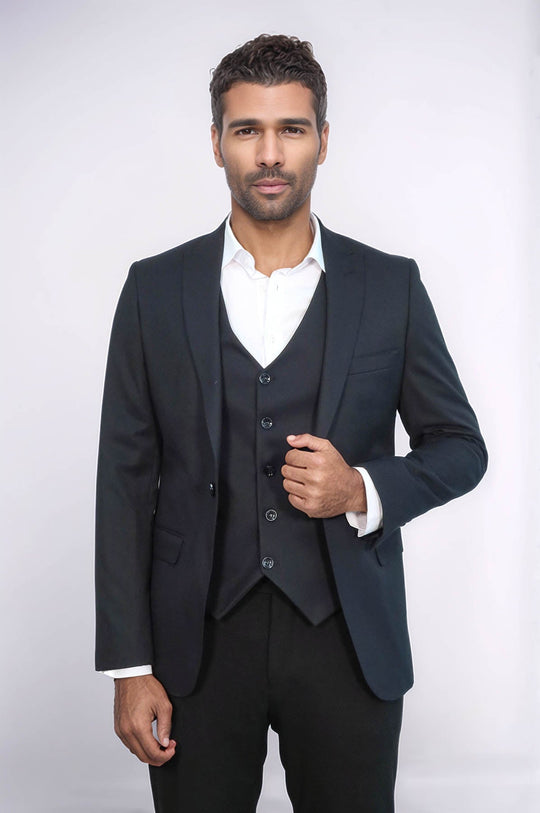 Men’s Midnight Navy Slim Fit 2-Piece Blazer & Waistcoat Set
