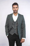 Men’s Ash Grey Slim Fit 2-Piece Blazer & Waistcoat Set