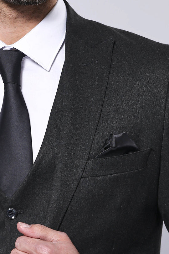 Men’s Smoked Grey Slim Fit 2-Piece Blazer & Waistcoat Set