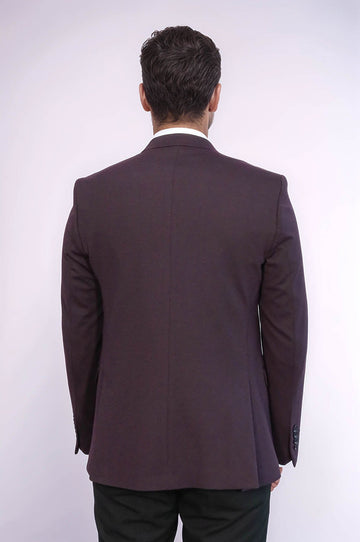 Men’s Deep Burgundy Slim Fit 2-Piece Blazer & Waistcoat Set