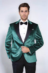 Men’s Emerald Green Sparkling Dotted Dinner Jacket – Slim Fit with Black Satin Peak Lapels