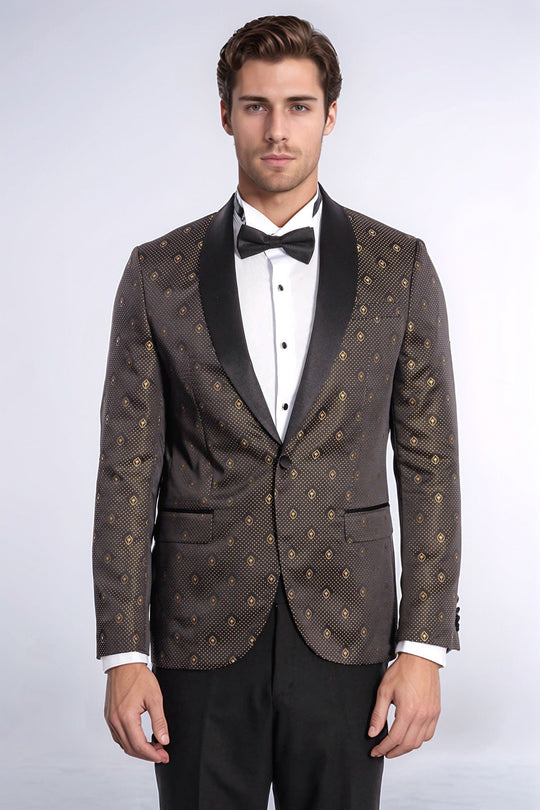 Men’s Forest Green Textured Slim Fit Peak Lapel Sport Blazer
