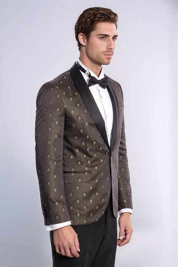 Men’s Forest Green Textured Slim Fit Peak Lapel Sport Blazer
