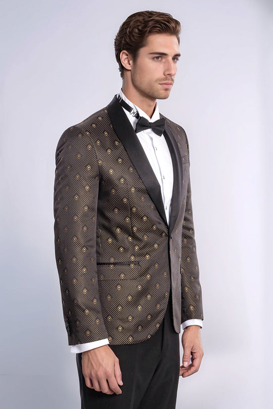 Men’s Forest Green Textured Slim Fit Peak Lapel Sport Blazer