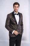 Men’s Forest Green Textured Slim Fit Peak Lapel Sport Blazer