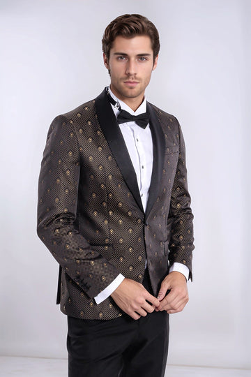 Men’s Forest Green Textured Slim Fit Peak Lapel Sport Blazer