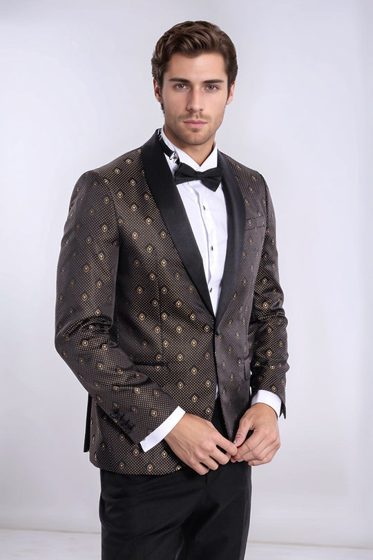 Men’s Forest Green Textured Slim Fit Peak Lapel Sport Blazer