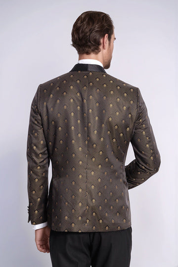Men’s Forest Green Textured Slim Fit Peak Lapel Sport Blazer