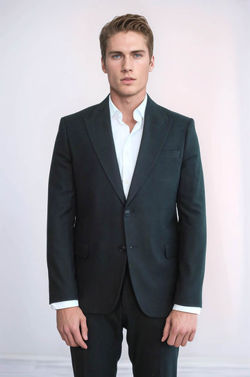 Men’s Jet Black Slim Fit Notch Lapel Sport Blazer