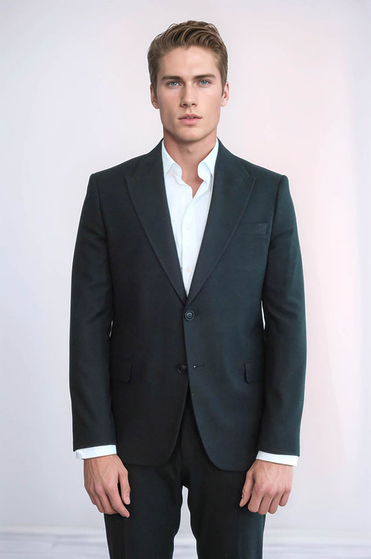 Men’s Jet Black Slim Fit Notch Lapel Sport Blazer