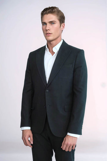 Men’s Jet Black Slim Fit Notch Lapel Sport Blazer