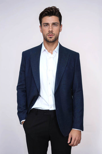Men’s Midnight Navy Plain Slim Fit Blazer