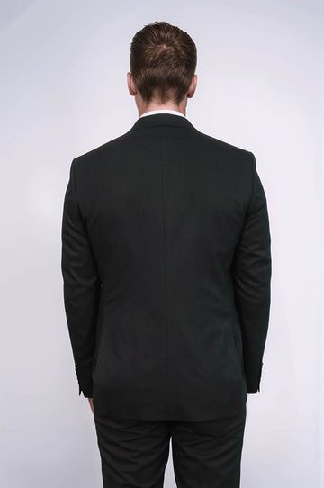 Men’s Onyx Black Textured Slim Fit  Single Breasted Smart-Casual Sport Blazer