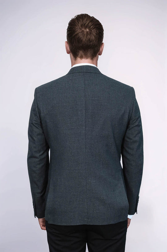 Men’s Charcoal Grey Textured Slim Fit  Single Breasted Smart-Casual Sport Blazer