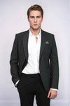 Men’s Anthracite Grey Textured Slim Fit Single Breasted Smart-Casual Sport Blazer