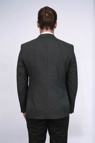 Men’s Anthracite Grey Textured Slim Fit Single Breasted Smart-Casual Sport Blazer