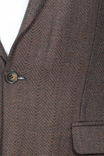 Men’s Espresso Textured Slim Fit Notch Lapel Sport Blazer