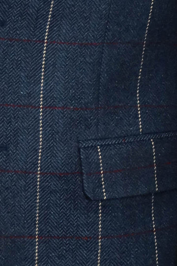 Men’s Midnight Navy Subtle Pinstripe Slim Fit Notch Lapel Sport Blazer