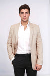 Men’s Pale Yellow Structured Slim Fit Notch Lapel Blazer