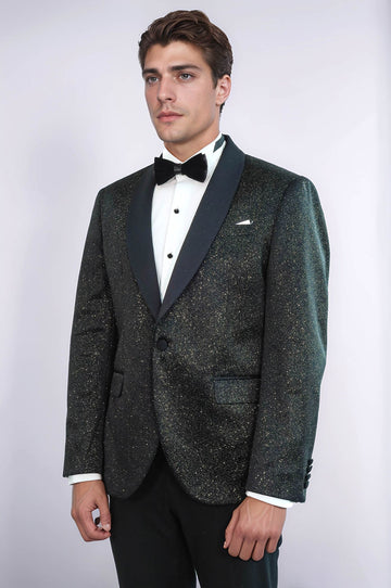 Men’s Midnight Black Slim Fit Dinner Jacket – Shawl Lapel Formal Tuxedo Blazer