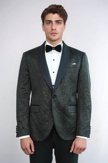 Men’s Midnight Black Slim Fit Dinner Jacket – Shawl Lapel Formal Tuxedo Blazer