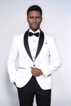 Men’s Pearl White Lustre Dinner Jacket – Slim Fit with Black Satin Shawl Lapel