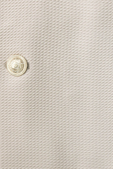 Men’s Desert Beige Textured Slim Fit Blazer with Gold Crest Buttons