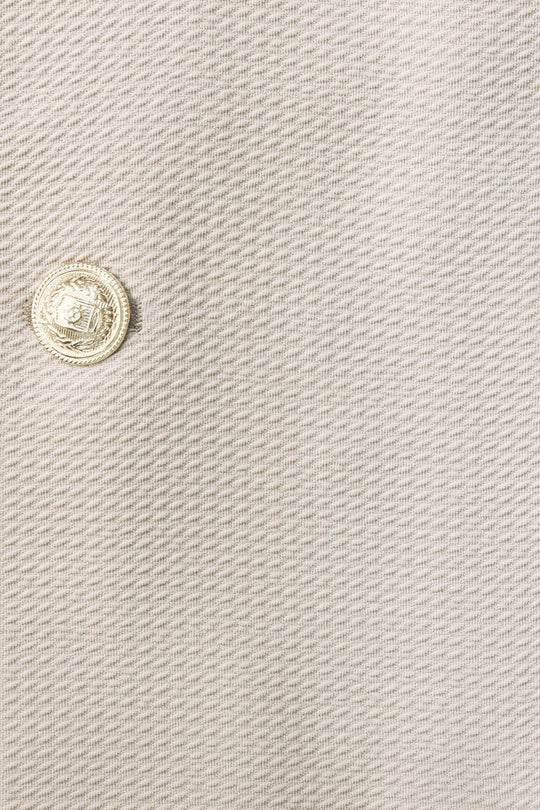 Men’s Desert Beige Textured Slim Fit Blazer with Gold Crest Buttons