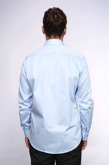 Men's Sky Blue Cotton Satin Slim Fit Shirt – Wessi