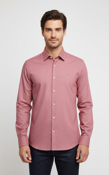 Men's Salmon Slim Fit Long Sleeve Shirt – Wessi