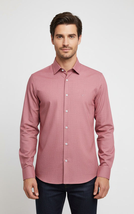 Men's Salmon Slim Fit Long Sleeve Shirt – Wessi