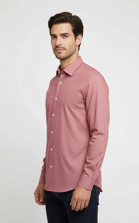 Men's Salmon Slim Fit Long Sleeve Shirt – Wessi