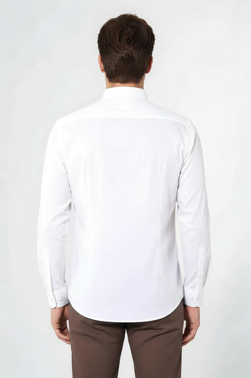 Plain Cream Slim Fit Shirt | Wessi