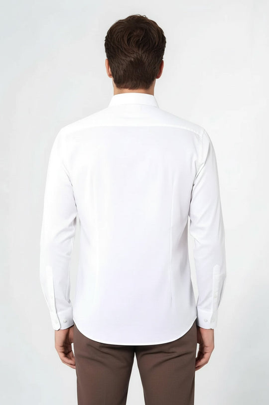 Plain Cream Slim Fit Shirt | Wessi