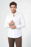 Plain Cream Slim Fit Shirt | Wessi