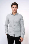 Men's Light Grey Slim Fit Plain Lumberjack Shirt | Wessi
