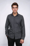 Men's Anthracite Slim Fit Plain Lumberjack Shirt | Wessi