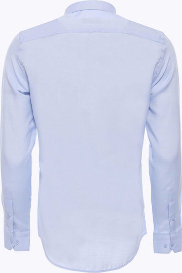 Men's Light Blue Slim Fit Patterned Long Sleeve Shirt | Wessi