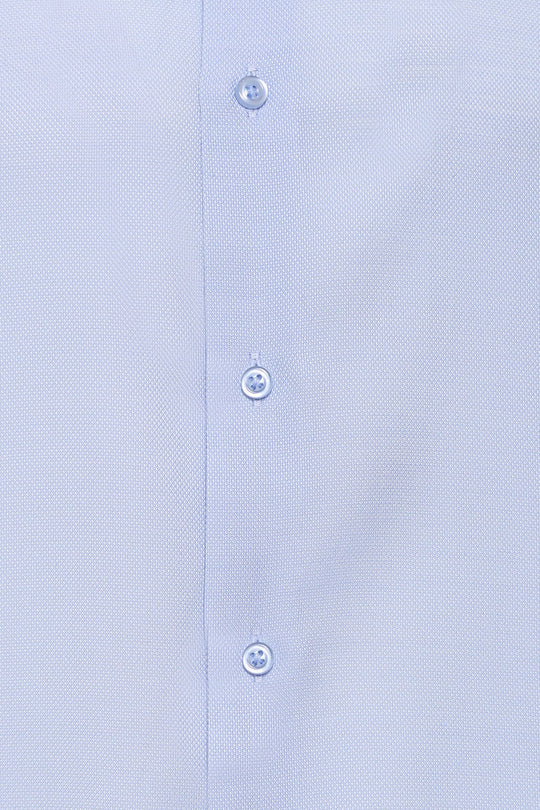 Men's Light Blue Slim Fit Patterned Long Sleeve Shirt | Wessi