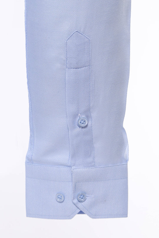 Men's Light Blue Slim Fit Patterned Long Sleeve Shirt | Wessi